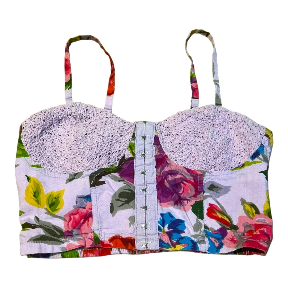 Mudd Floral Crop Top Tank Top, Small